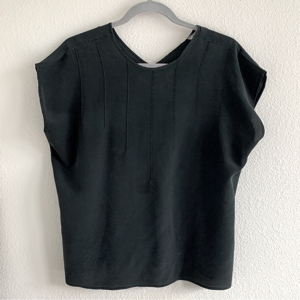 Vintage Black Silk Blouse